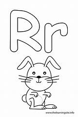 Letter Coloring Alphabet Flash Rabbit Cards Pages Outline Flashcard Logo Color Print Letters Drawing Kids Thelearningsite Info Learning Getdrawings sketch template