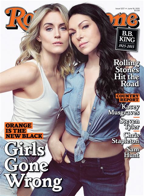 taylor schilling nips out laura prepon flaunts cleavage for rolling
