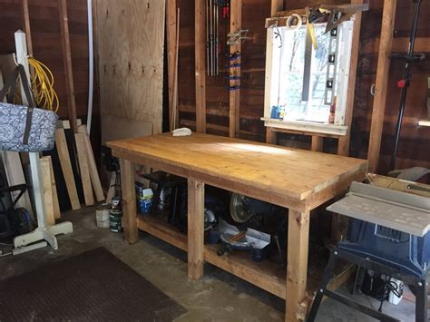 finished  garage workbench workbenches