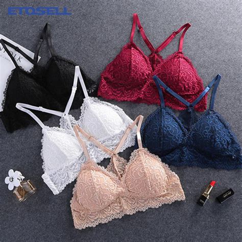 sexy lace bras for women thin cotton lace solid wire free y line straps