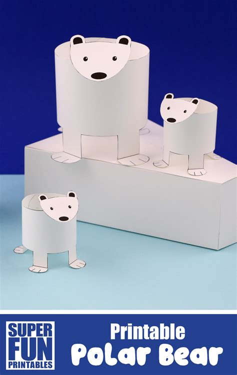 printable polar bear paper craft  craft train