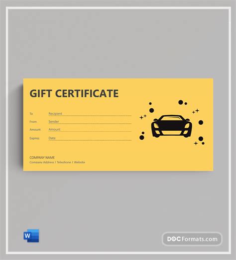 printable car detailing gift certificate