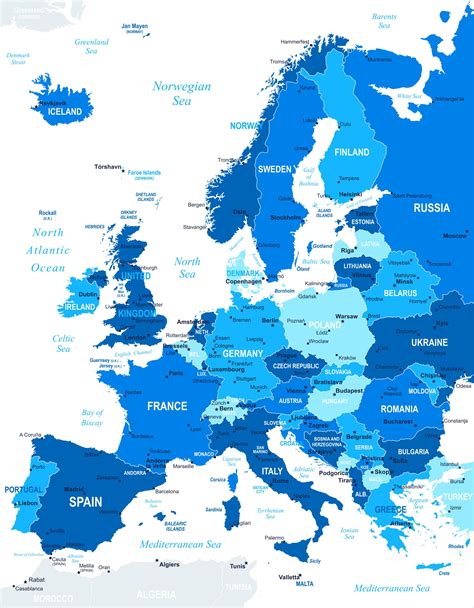 europe political map map  europe europe map