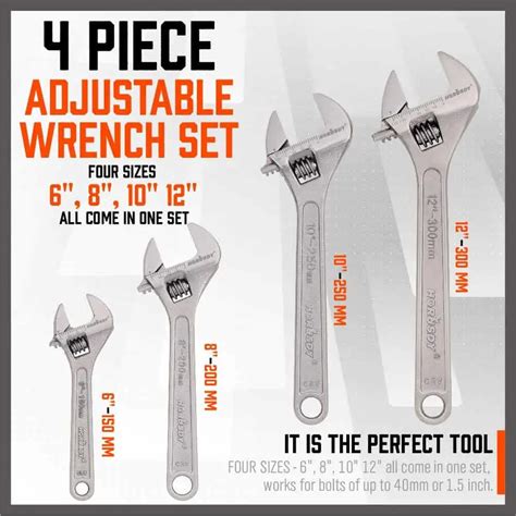 adjustable wrench types  sizes