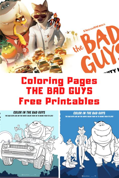bad guys coloring pages activity printables