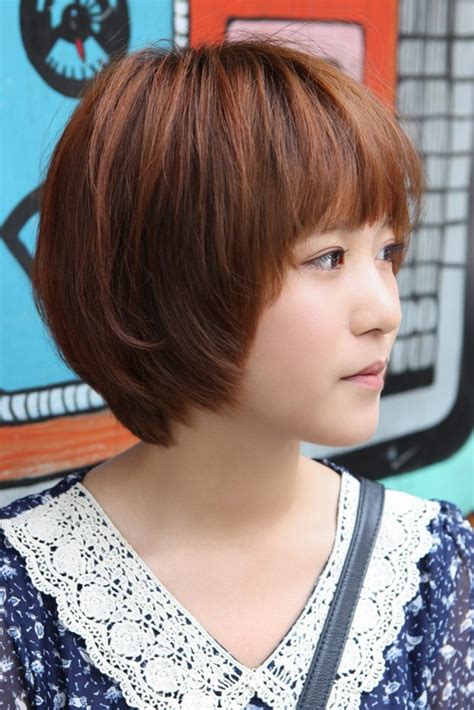 Cute Korean Short Haircut Layered Bob With Feathered Ends And Fringe