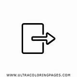 Coloring Exit Icon Pages Quit Close Door sketch template