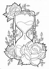 Hourglass Stencils sketch template