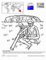 Naidoc Australie Ayers Aboriginal Drapeau Didgeridoo Maasai Uluru sketch template