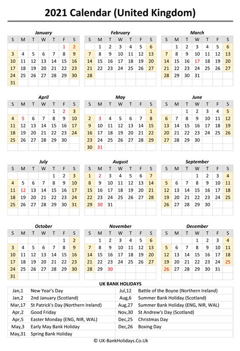 printable  calendar showing bank holidays time  date calendar