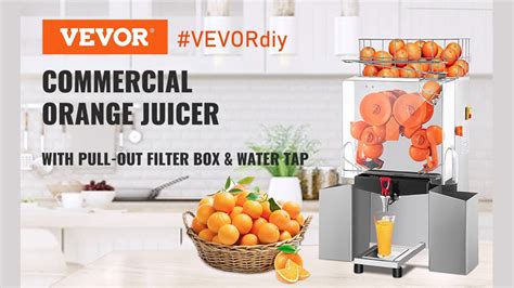 vevor commercial juicer machine  water tap  pull  filter box acrylic cover youtube