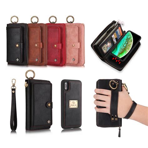 luxury wallet case  card pocket  iphone xs max case business leather handheld waist