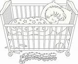 Baby Sleeping Crib Clip Illustrations Vector sketch template