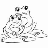 Frog Baby Coloring Pages Mama Delightful Ones Little Basking Lifecycle Sun Tadpole sketch template