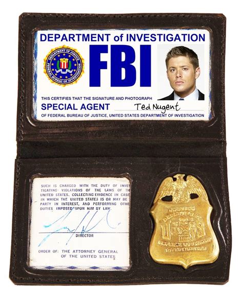 Dean Winchester Fake Fbi Badge From Supernatural Lalala
