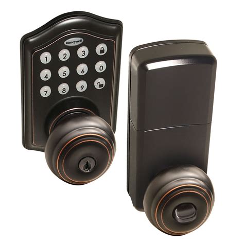 honeywell  electronic entry knob door lock  keypad  oil rubbed bronze honeywell store