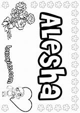 Coloring Alesha Pages Name Names Girls Hellokids Color Girly Source Sheets sketch template