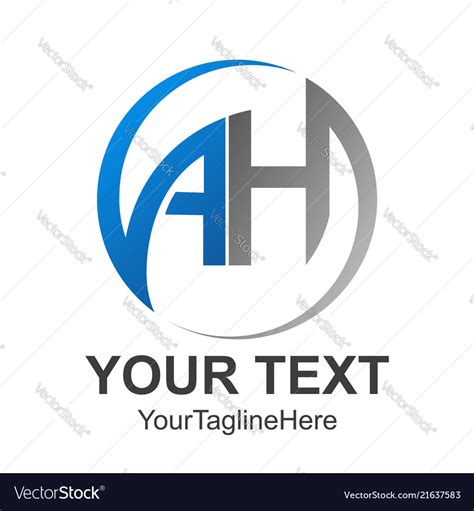 circle abstract letter ah initial alphabet logo vector image