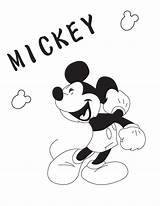 Mickey Mouse Coloring Pages Cartoon Cheerful Disney Printable Cartoons Print Cliparts Hands Holding Happy Clipart Color Book Minnie Dance Library sketch template