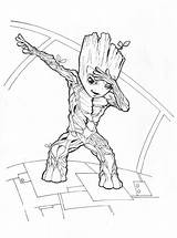 Groot Coloring Baby Pages sketch template