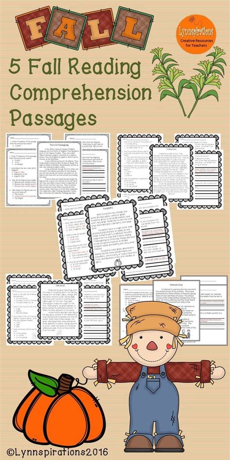 fall reading comprehension bundle of non fiction passages for grades 1
