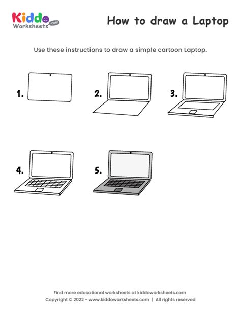 printable   draw laptop worksheet kiddoworksheets
