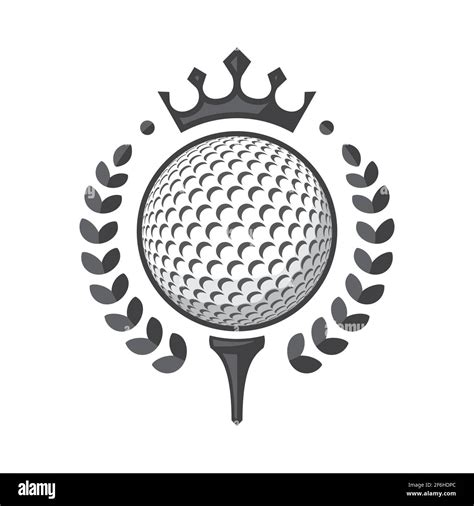 golf club logo golf ball  tee  wreath  crown vector