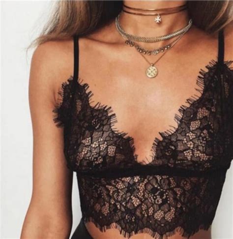 top lace black fashion crop tops cropped sexy summer spring