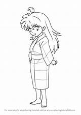 Inuyasha Rin Draw Drawing Step Manga sketch template