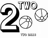 Number Coloring Two Worksheets Numbers Tracing Preschool Sheet Printable Balls Kindergarten Pages Color Kids Template Toddler Quotes Crafts Quotesgram Choose sketch template