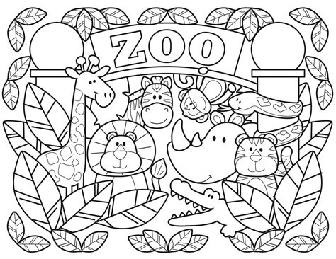 zoo animals coloring book printable