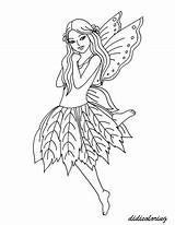 Fairy Coloring Flower Pages Printable Kids Dania Sweet Little sketch template
