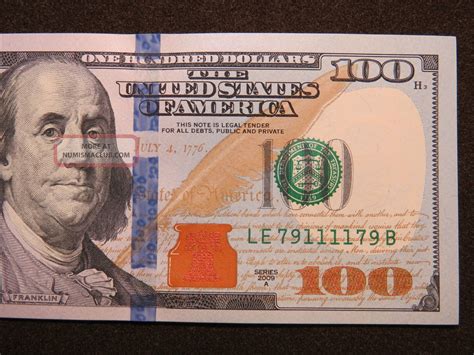 2009a 100 Us Dollar Bank Note Le79111179b Bookend Bill United States Unc