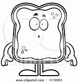 Jam Mascot Toast Surprised Coloring Clipart Cartoon Cory Thoman Vector Outlined Sick Depressed Royalty Happy Clipartof sketch template