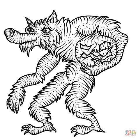 werewolf  jack  lantern coloring page  printable coloring pages