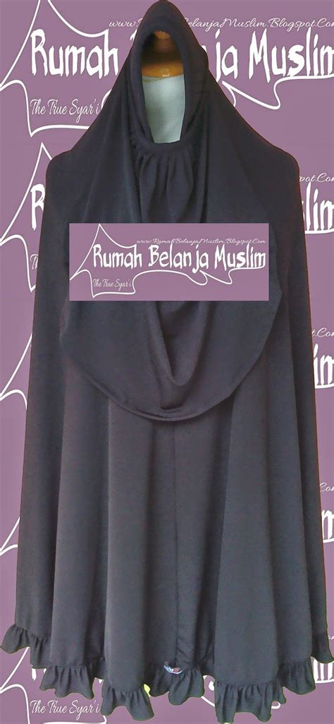 rumah belanja muslim jilbab jersey hitam