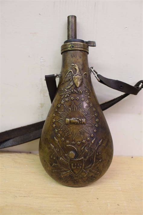 antique  black powder flask