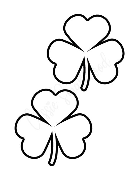 simple shamrock outline coloring page  printable