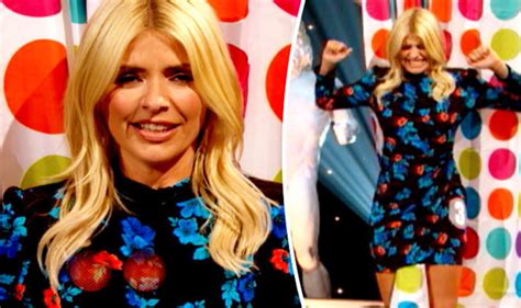 holly willoughby uses bare bum cheeks to rip down shower curtain in x