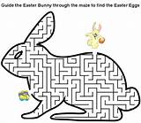 Easter Maze Printable Mazes Kids Bunny Games Guide Pages Coloring Happy sketch template