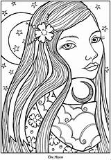 Coloring Pages Book Moon Dover Publications Tarot Goddesses Color Colouring Goddess Designs Adults Welcome Doverpublications Samples Adult Sheets Books Google sketch template