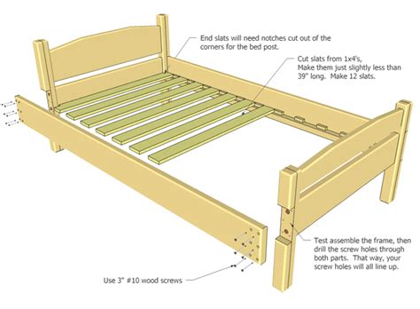 twin size bed plan bed frame plans bed woodworking