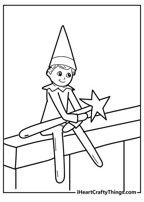 top  elf   shelf coloring pages