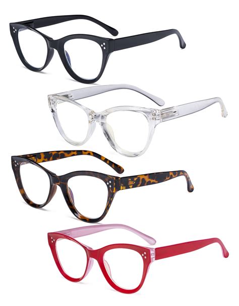 eyekepper 4 pack cateye design reading glasses oversized readers