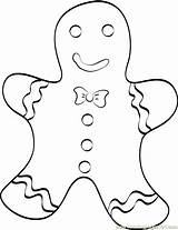Gingerbread Man Coloring Christmas Coloringpages101 Cartoons Pages Color sketch template