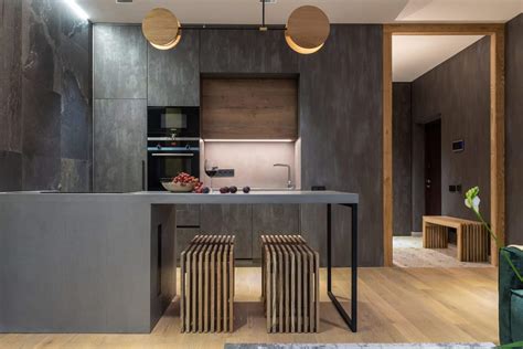 modern grey kitchen cabinets  heart  contemporary design