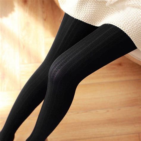 fashion womens thick tights knit winter pantyhose tights warm cotton