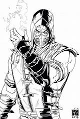 Mortal Kombat Scorpion Reptile Creed Assassin Escorpion Pintar Skorpion Paintingvalley Valhalla Combate Lapiz Artes Cómics Marciales Increíbles sketch template