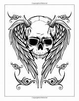 Coloring Tattoo Skulls Designs Pages Book Hearts Skull Modern Adult Colouring Printable Choose Board sketch template