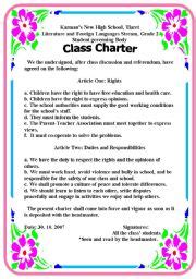 class charter esl worksheet  samir